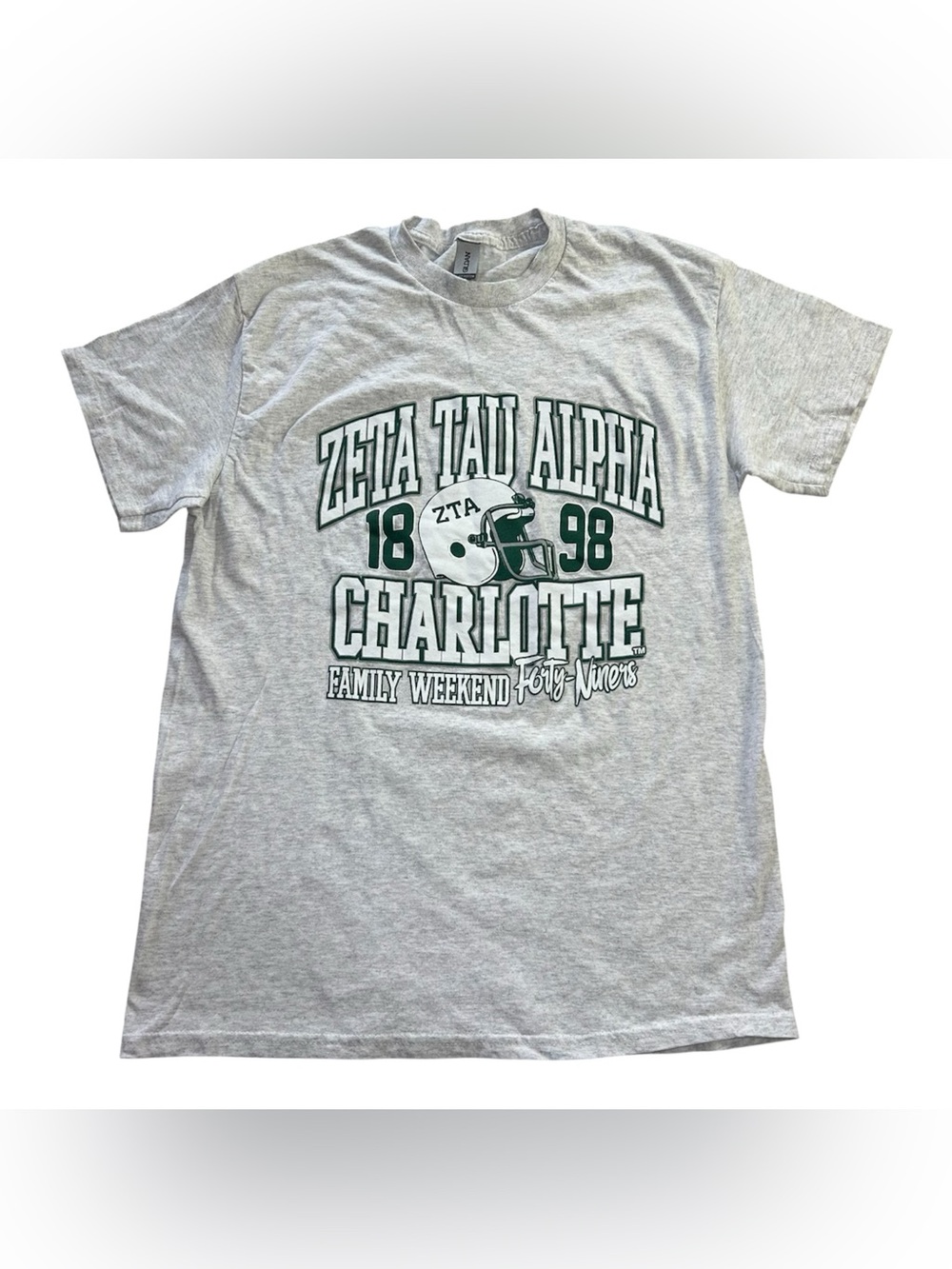 Zeta Tau Alpha UNC Charlotte 49ers ZTA Family Weekend T-Shirt Gray Adult size M